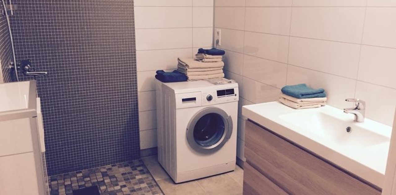 Bad med vaskemaskin