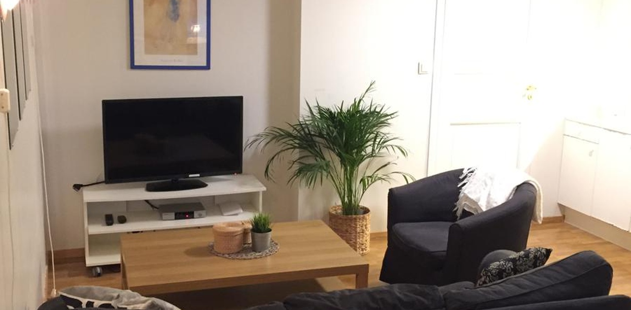 Koselig stue hvor en kan se en god film sammen
