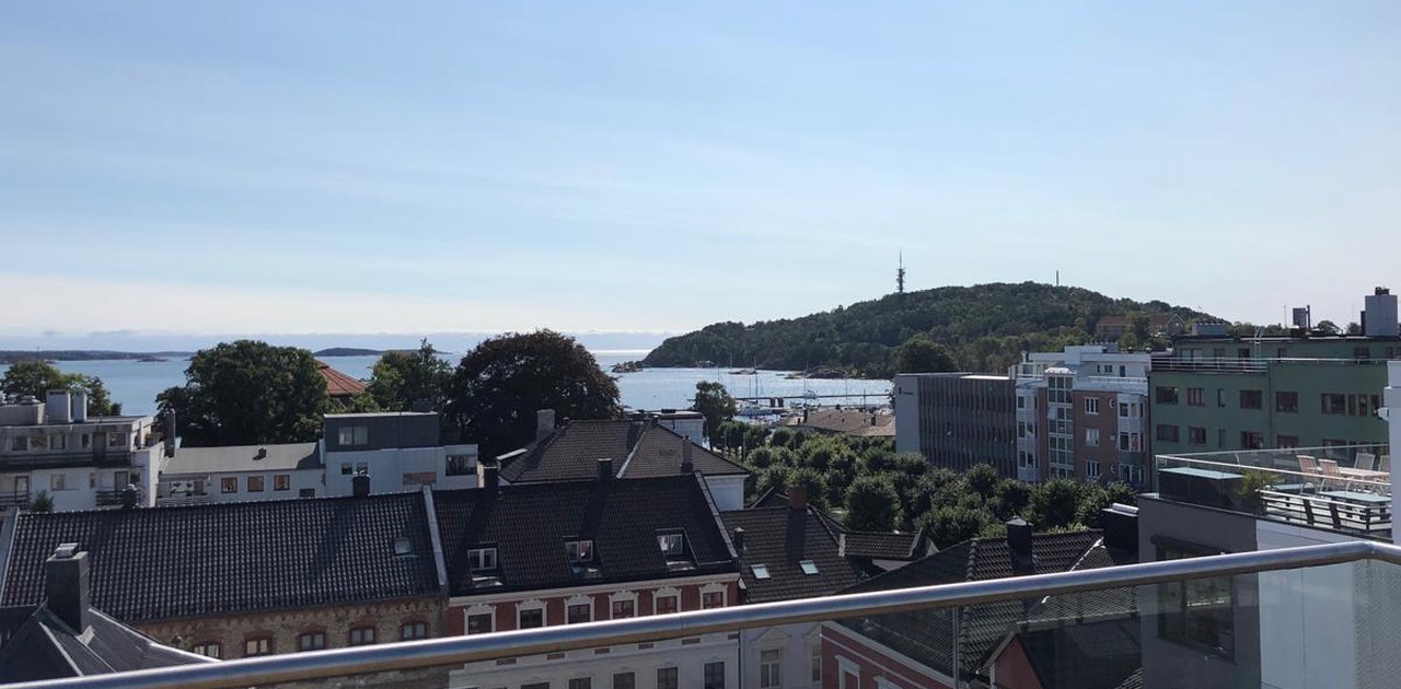 Fantastisk utsikt fra felles takterrase