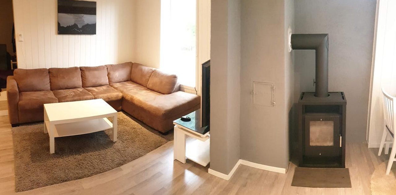 tv-stue og peis