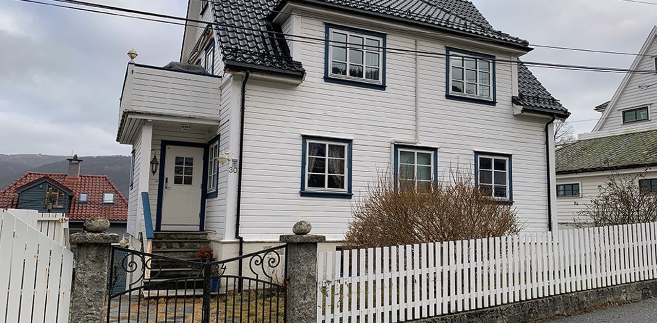 Huset fra gatenivå.