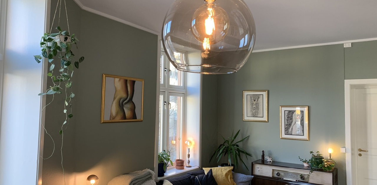 Stor og romslig stue