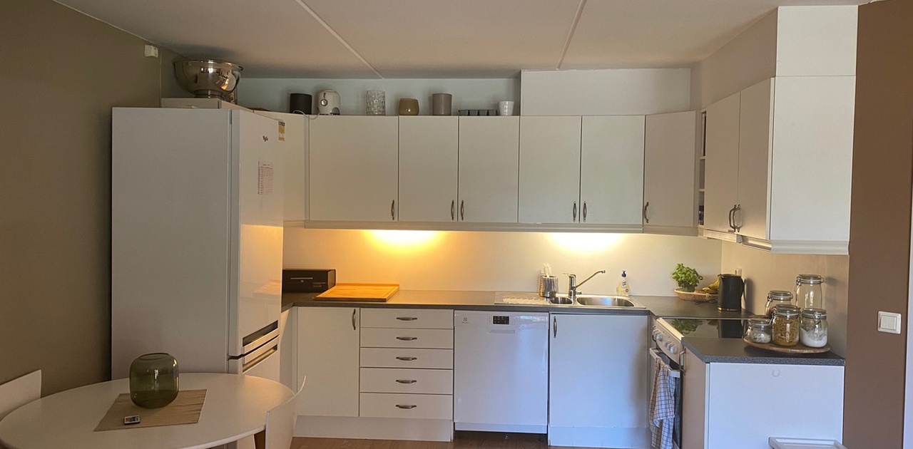 Kjøkken med hvitevarer