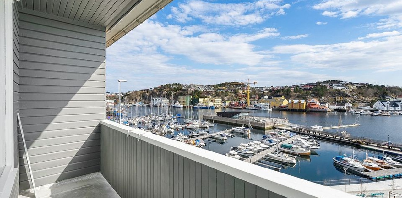Flott utsikt over havneområdet