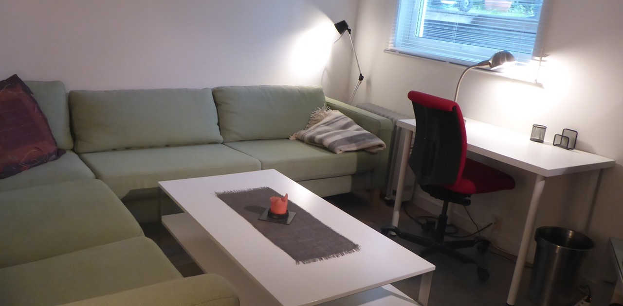Stue med skrivepult