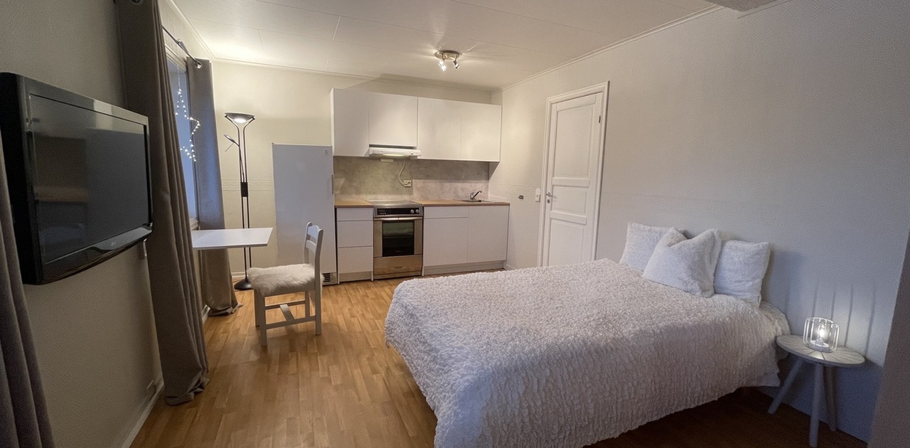 1-roms hybel med nytt kjøkken