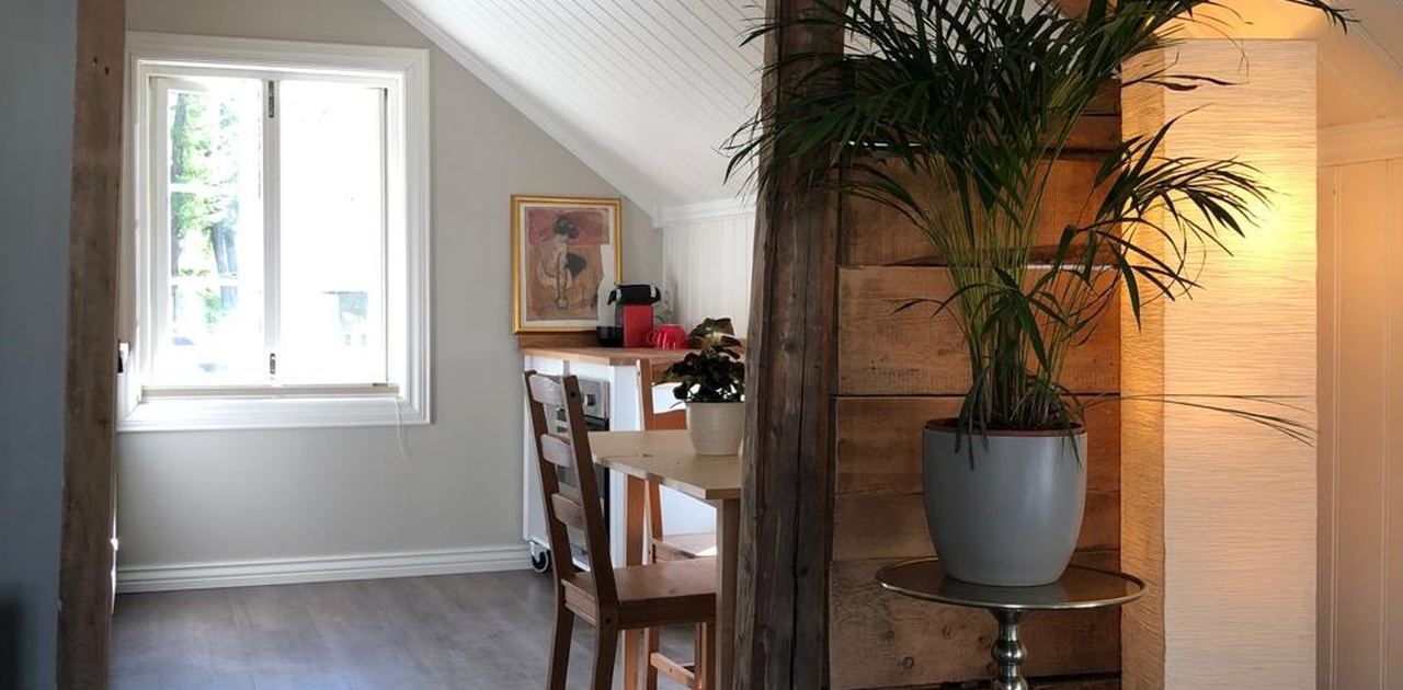 View from living romm through kitchen