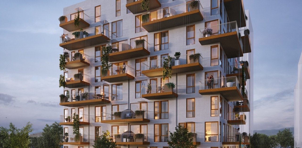 Ligger meget fint til i 5.etg. mot vest med gode solforhold.