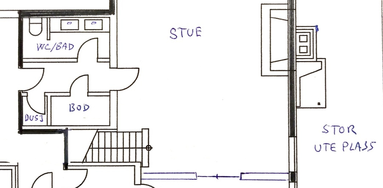 Stue, sov, kjøkken, bad, bod, stor privat uteterrasse