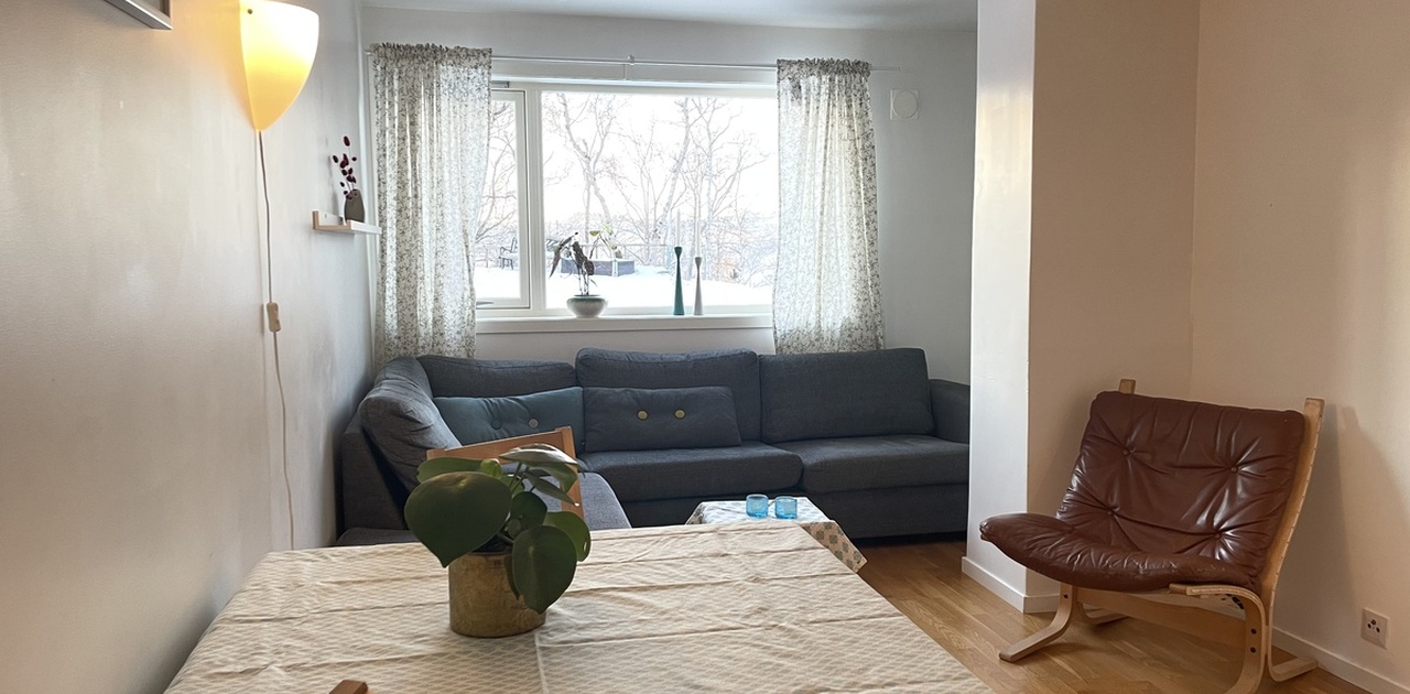 God plass til hjørnesofa og kjøkkenbord