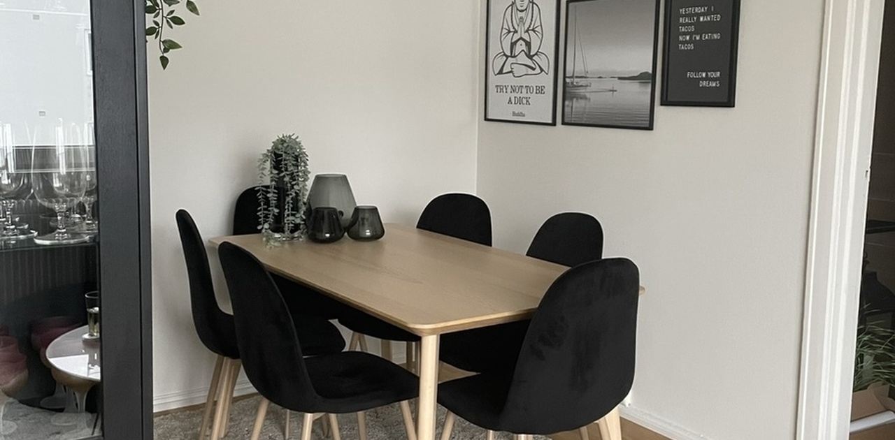 Plass til spisebordgruppe