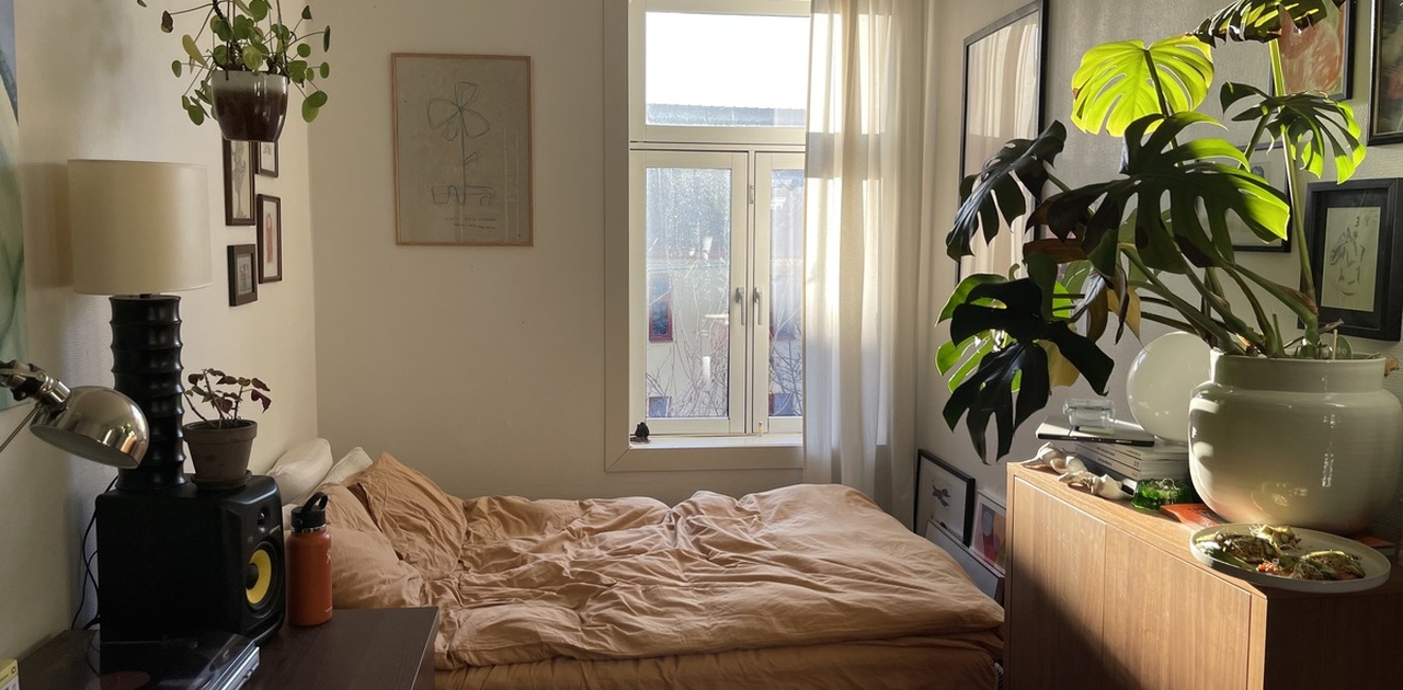 Soverommet som leies ut. Nå står det en 160cm seng der.