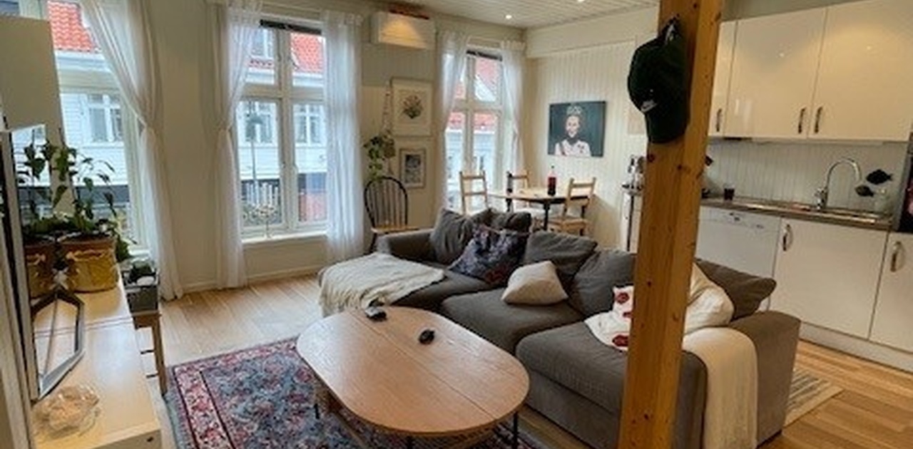 Stue og kjøkken - åpent og romslig