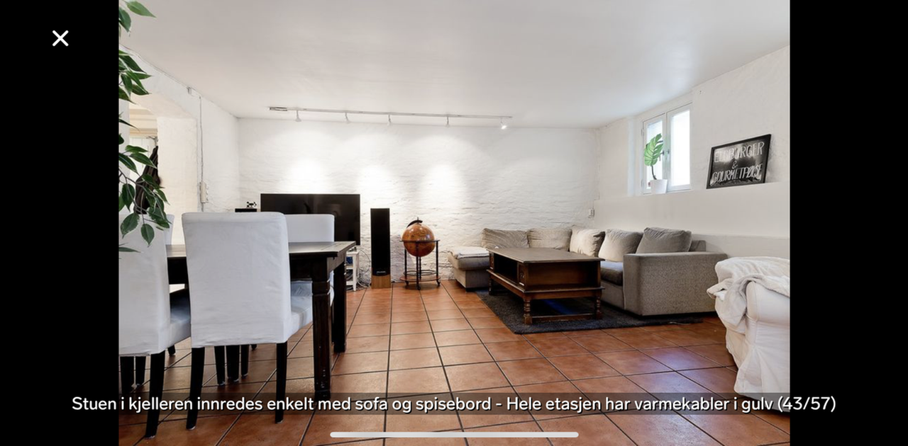 Stor og koselig stue.