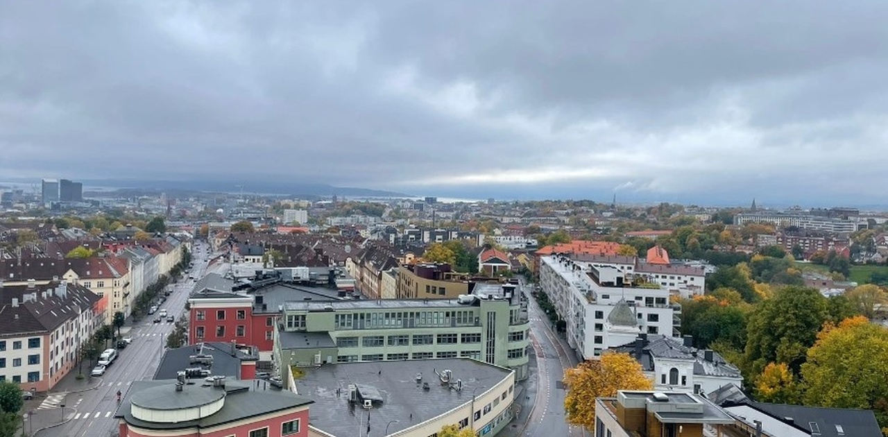 Utsikt fra felles takterasse