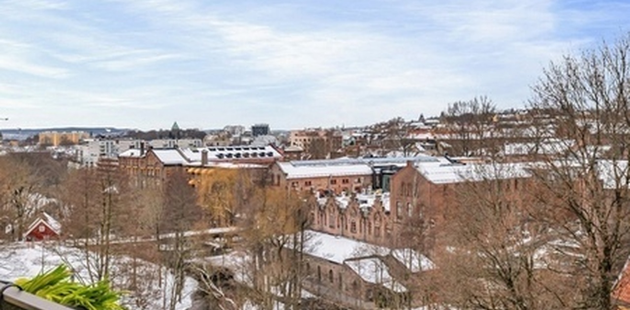 Balkong med utsikt over Akerselva