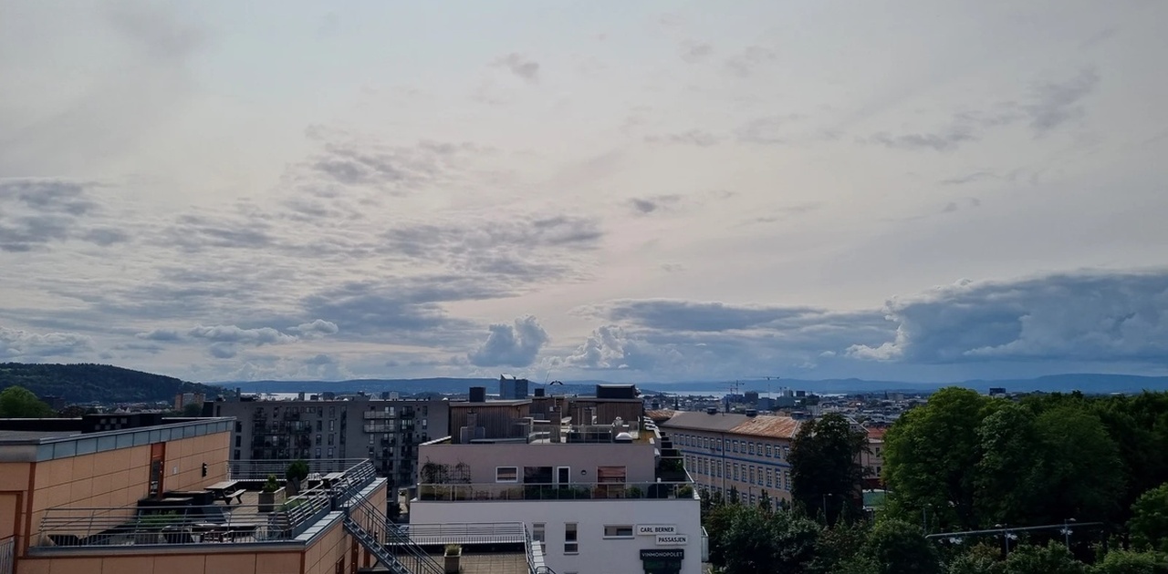 Utsikt fra felles takterasse