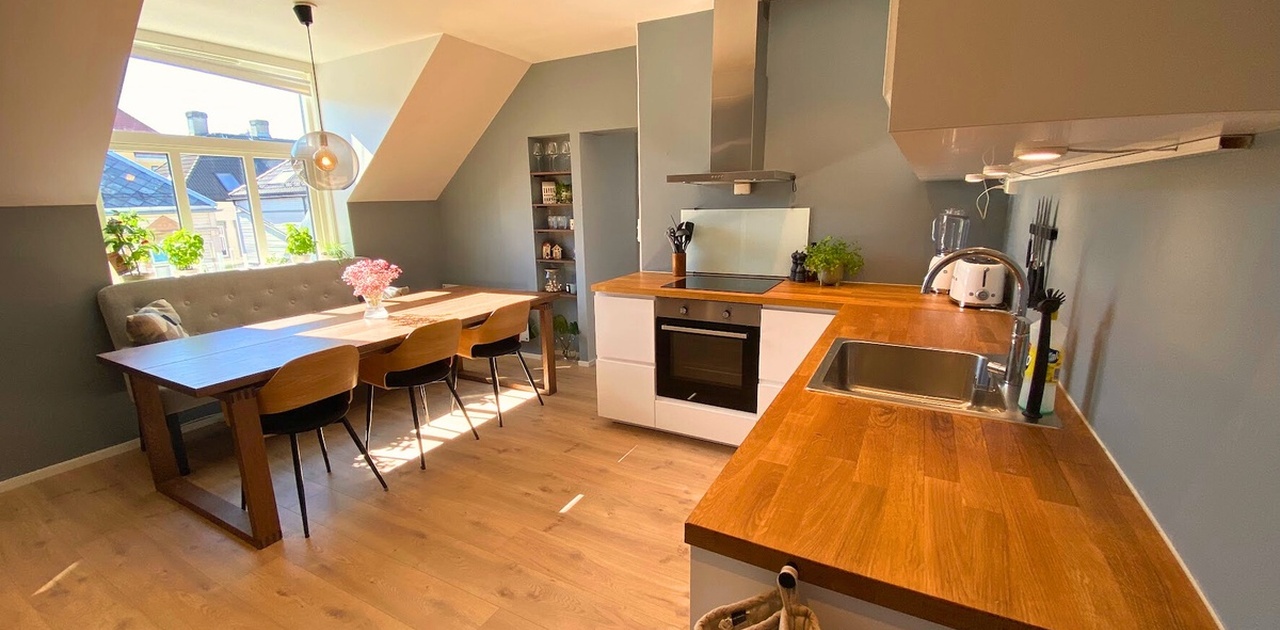 Stort kjøkken, og flotte solforhold!
