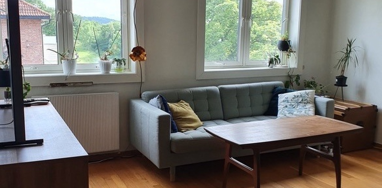 Leiligheten har stor og lys stue