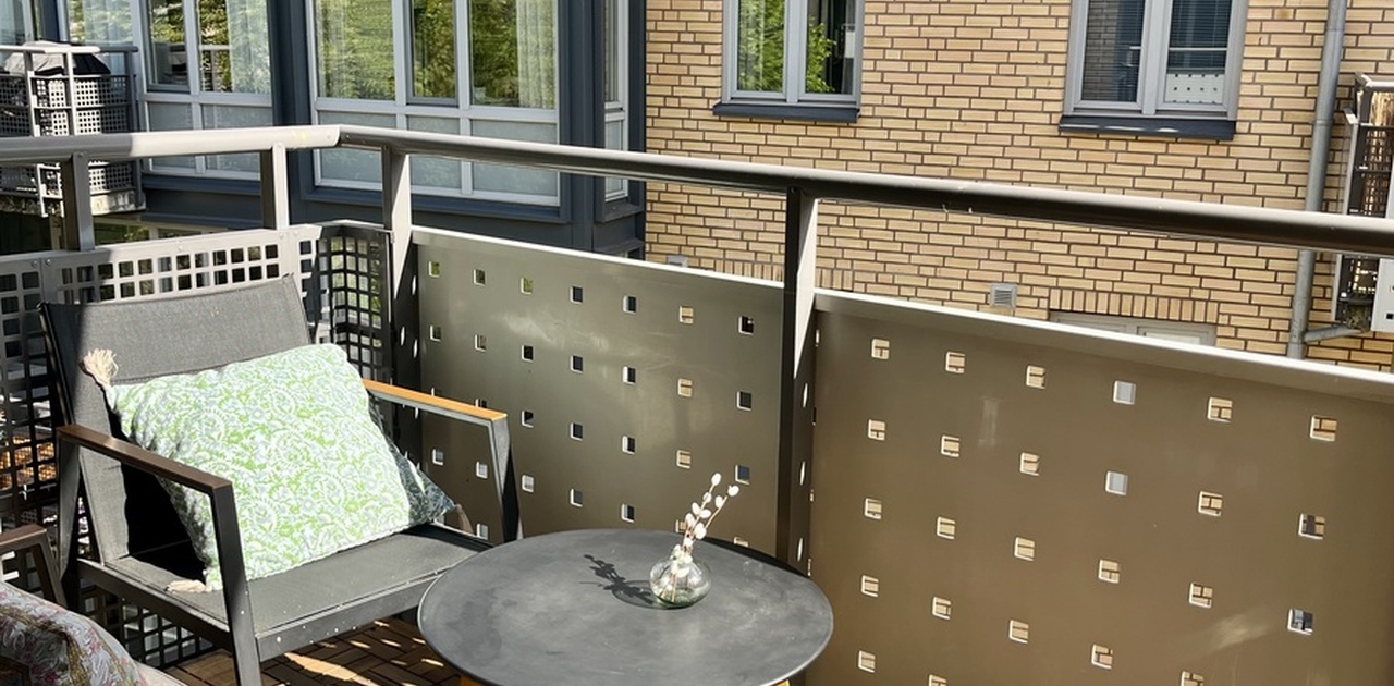 Privat balkong med masse sollys