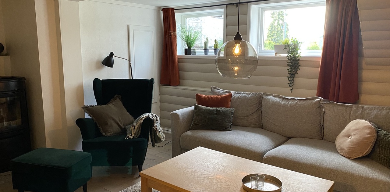 Stue - sofa som enkelt endres til sovesofa