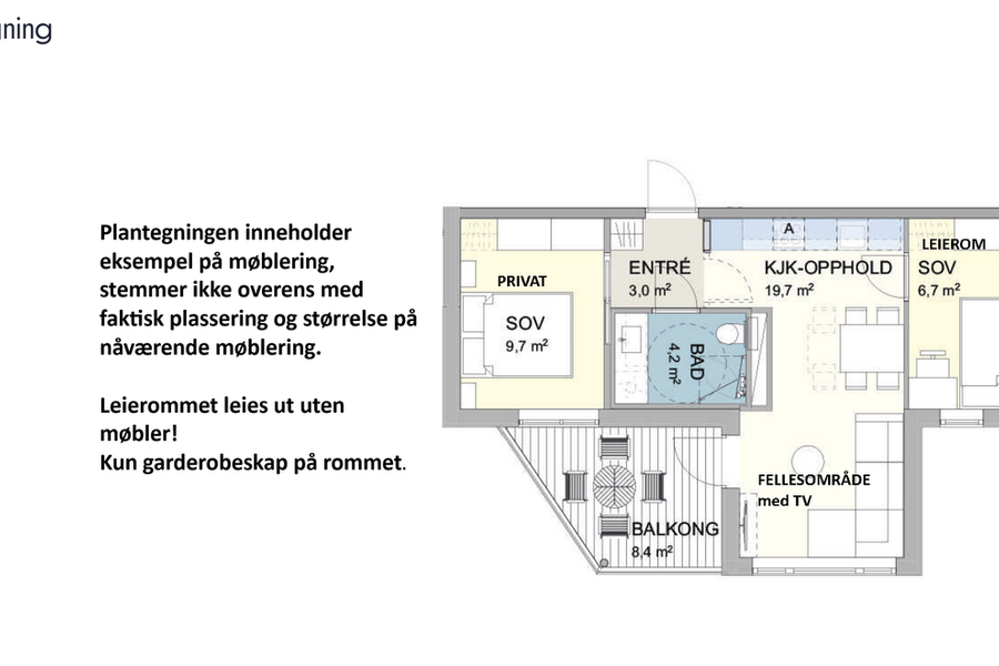 Rom i leilighet