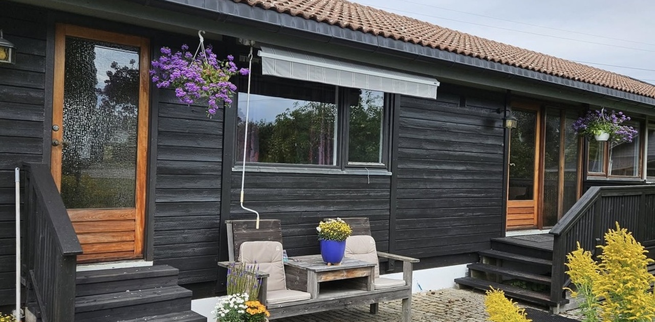 Inngangsparti, Huset blir malt i disse dager -