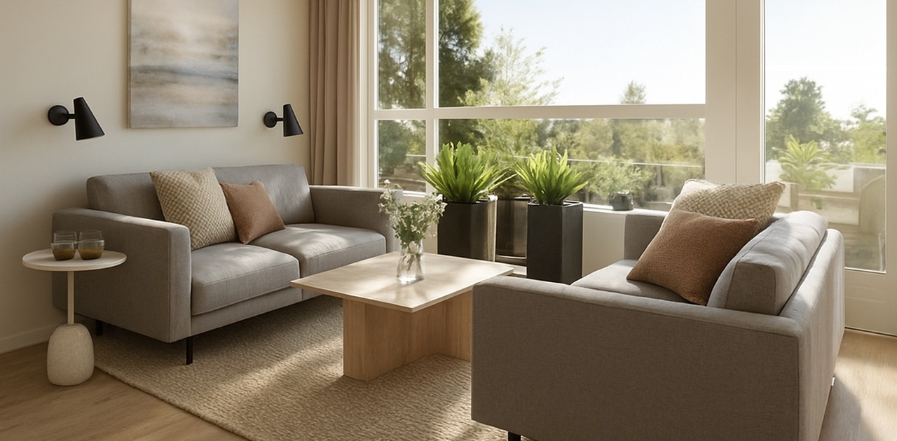 Stue med plass til sofa og annet møblement (Bildet er en illustrasjon, avvik vil forekomme)