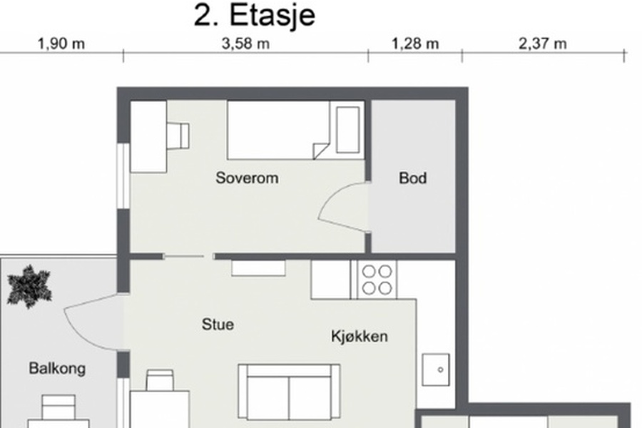 Leilighet, 3 roms