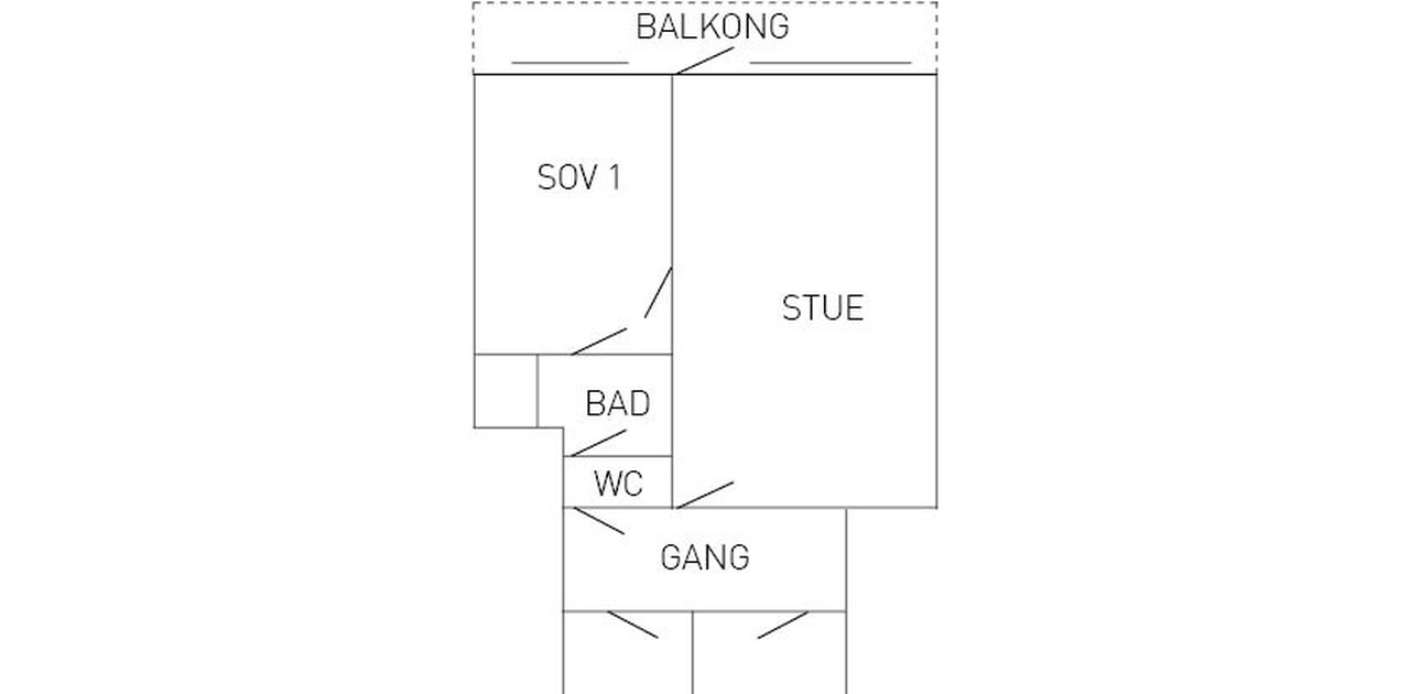Plantegning av leilighet (tidligere 505, nå 504)