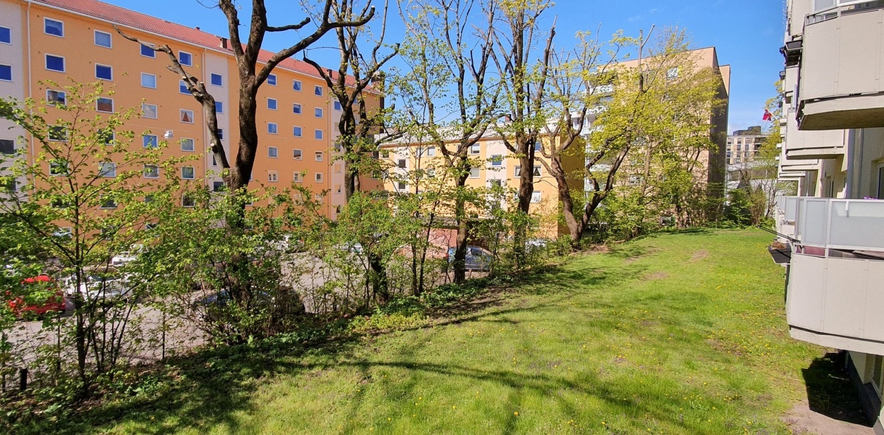 Felles grøntareal utenfor balkongen