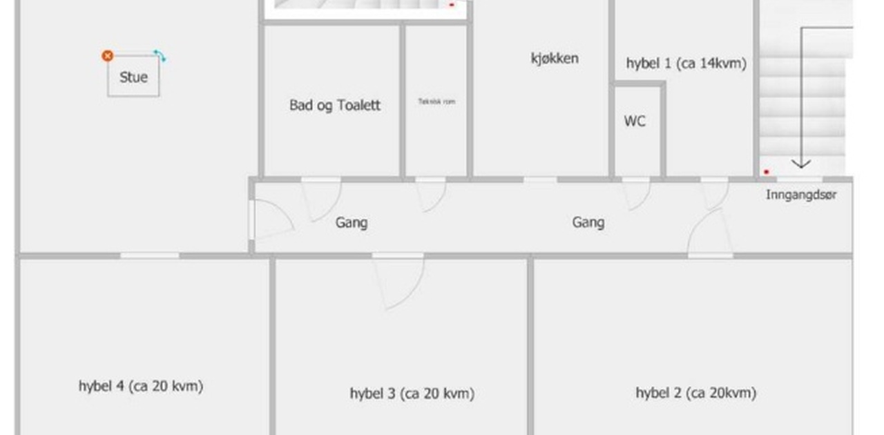 Rommet er det på 14kvm