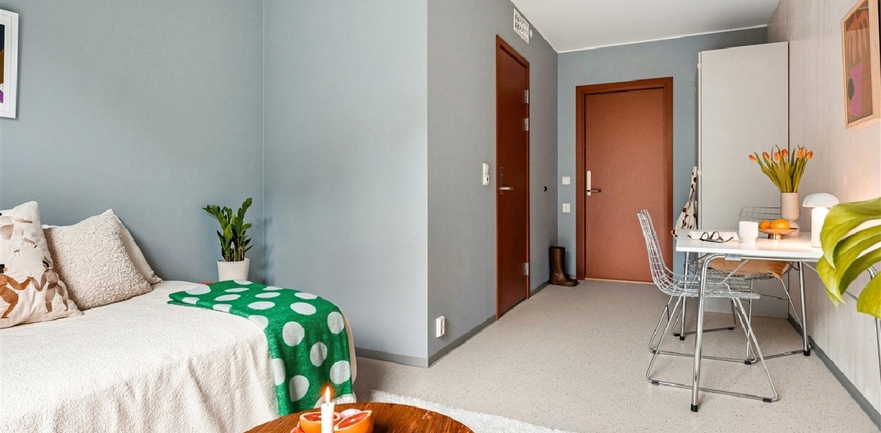 Hybel på Hatleberg G-blokk – 14 m², 8. etasje.