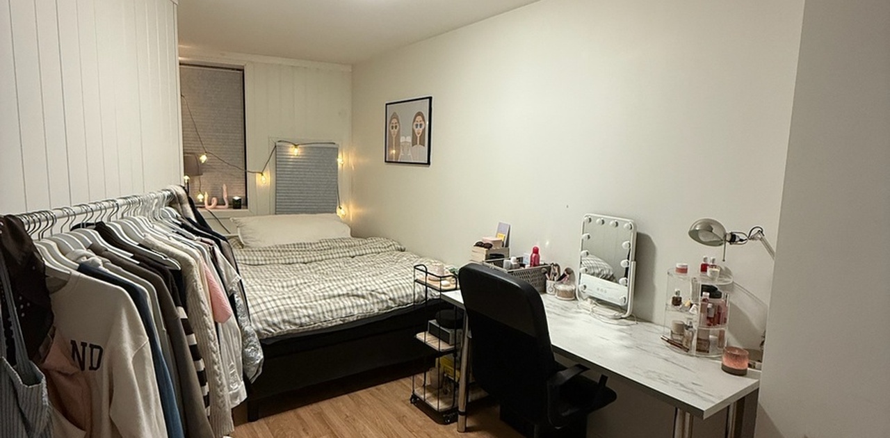 Rommet som leies ut.