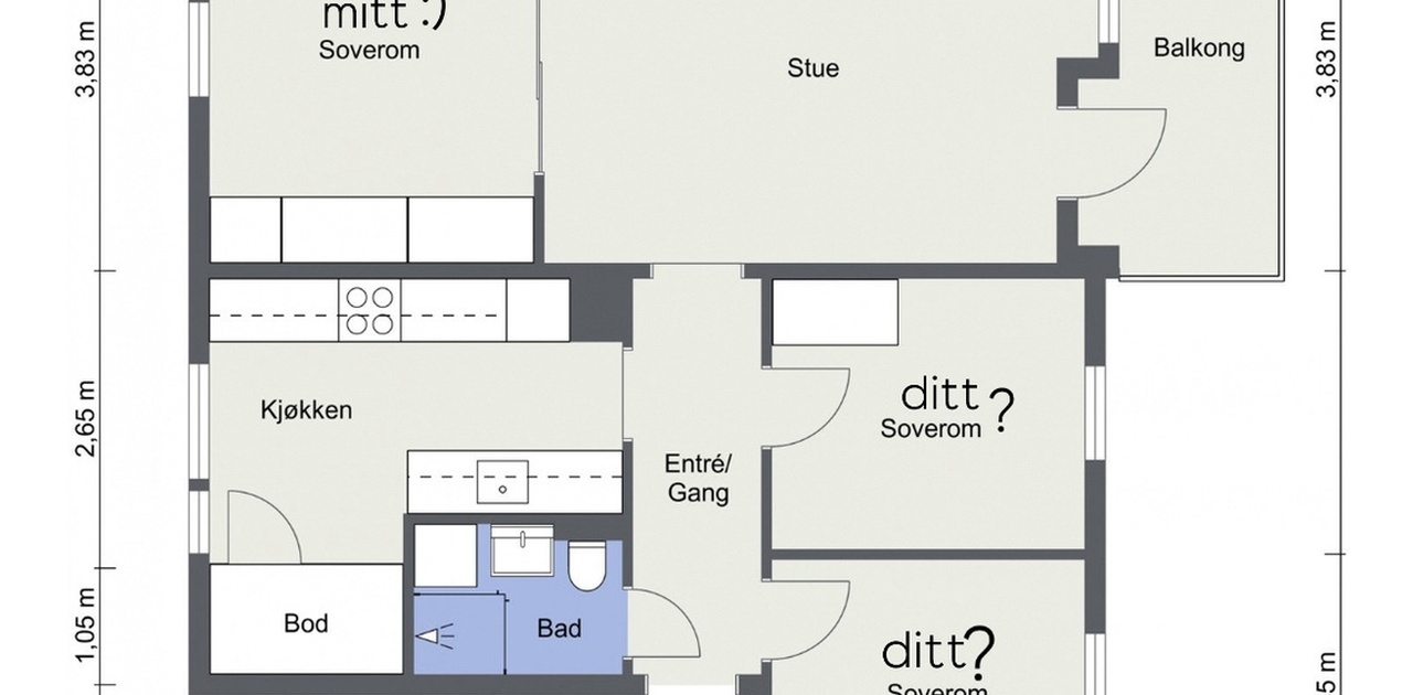 Oversikt over leiligheten!