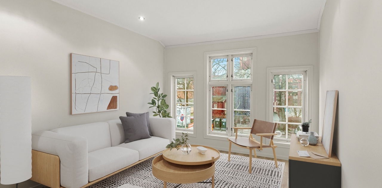 Bildet er møblert digitalt