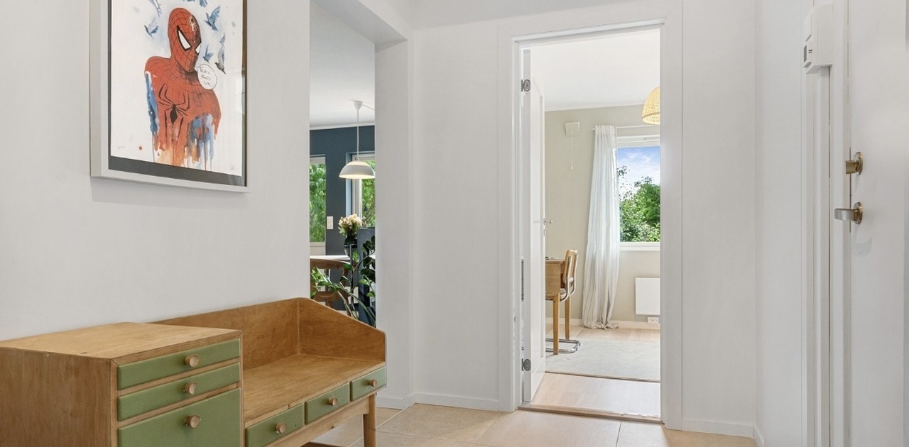 Koselig gang med varme i gulvet.