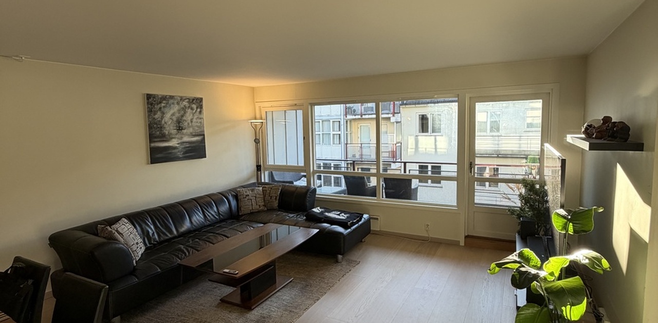 Living with sunny balcony