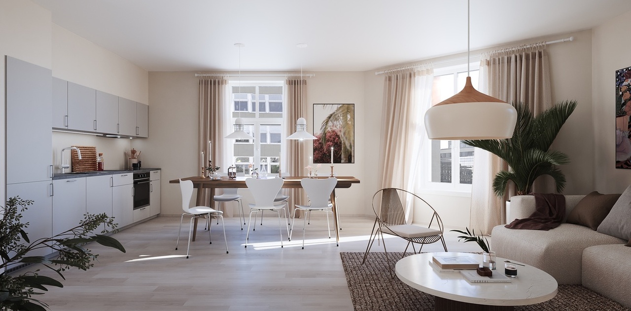 Stuen likner, men har annerledes møblering