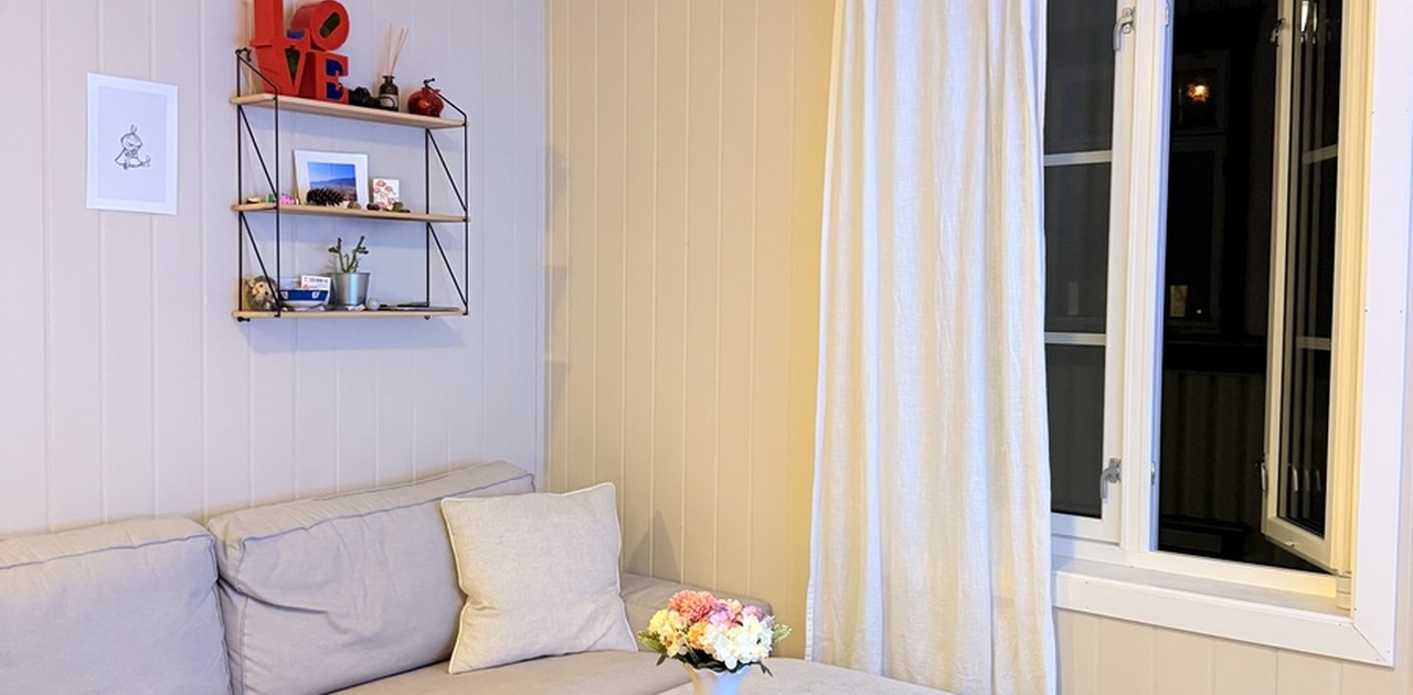 Slik stuen er innredet idag