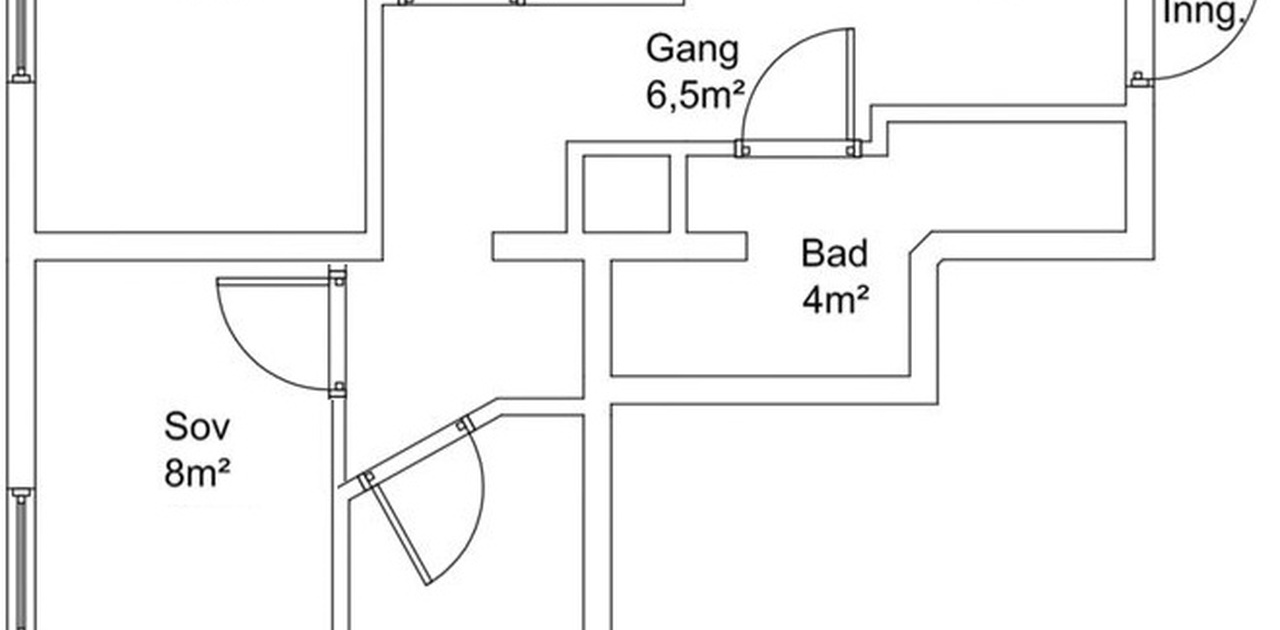 Rommet med ett vindu er det som leies ut