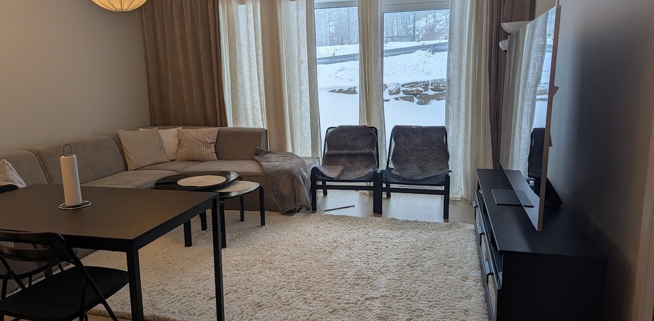 Stue med utgang til hage