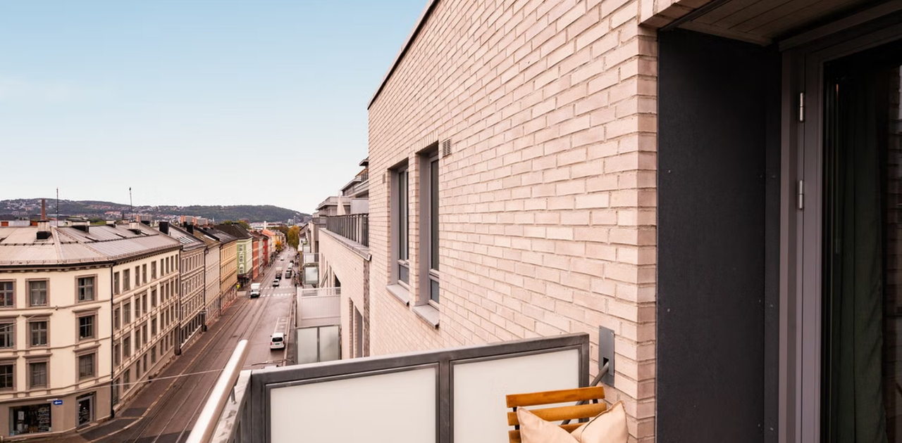 Hybelen har også en balkong på 4 kvm.