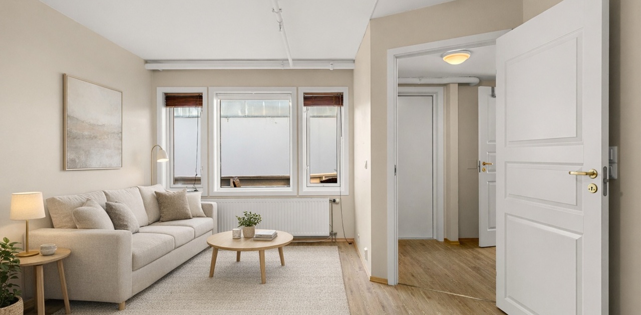 Bildet er møblert digitalt ved hjelp av KI