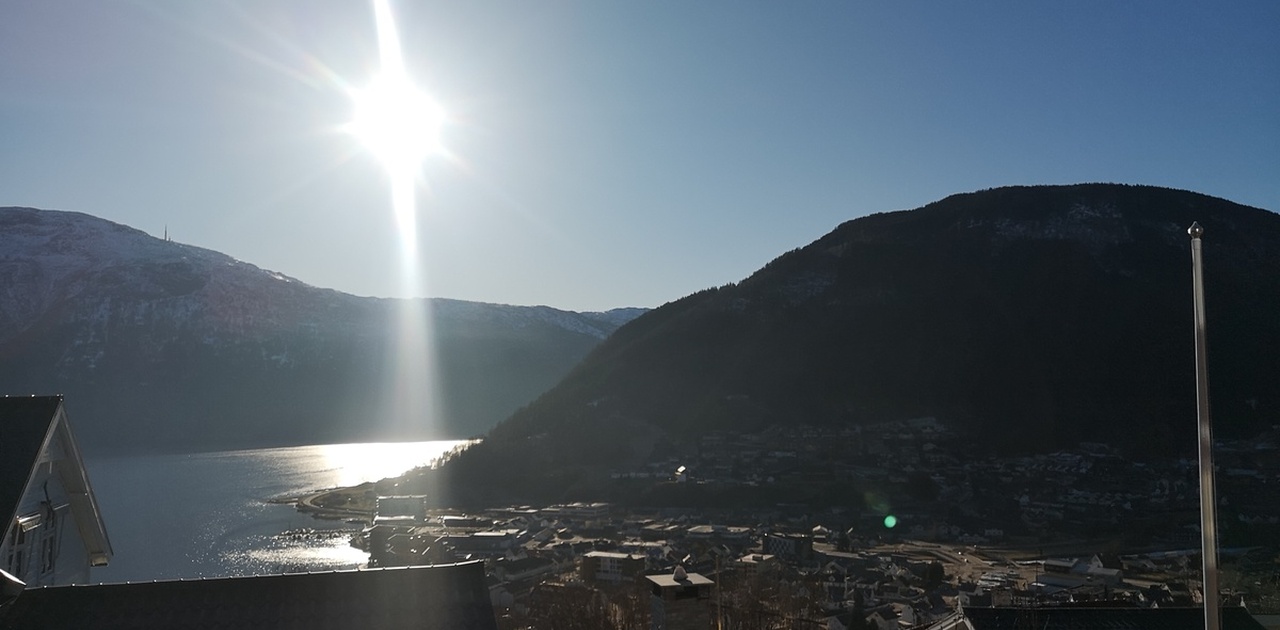 Utsikt frå leiligheita.