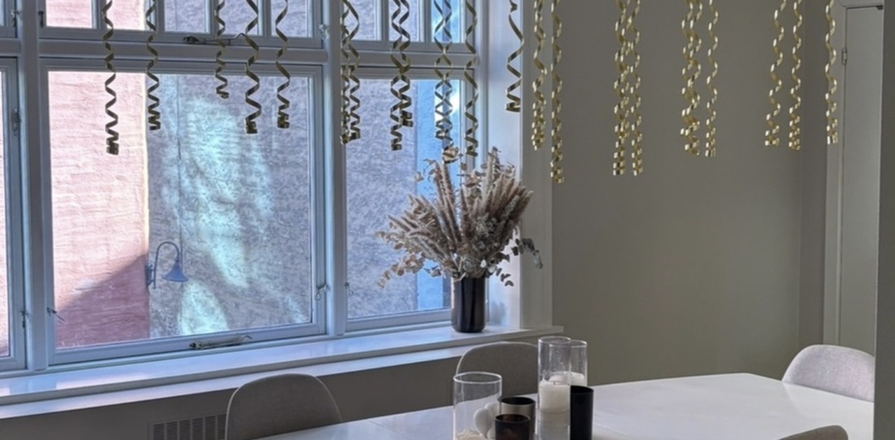 Slik stuen er innredet nå.