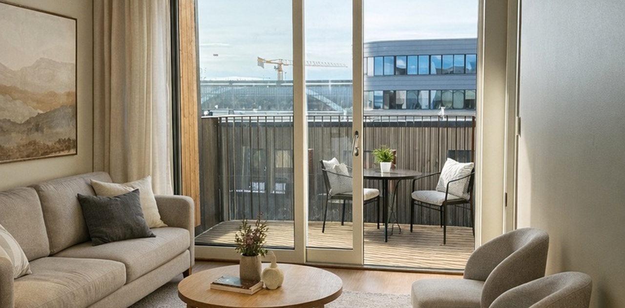 Illustrasjonsbilde: Rommet er digitalt møblert for å vise potensialet.