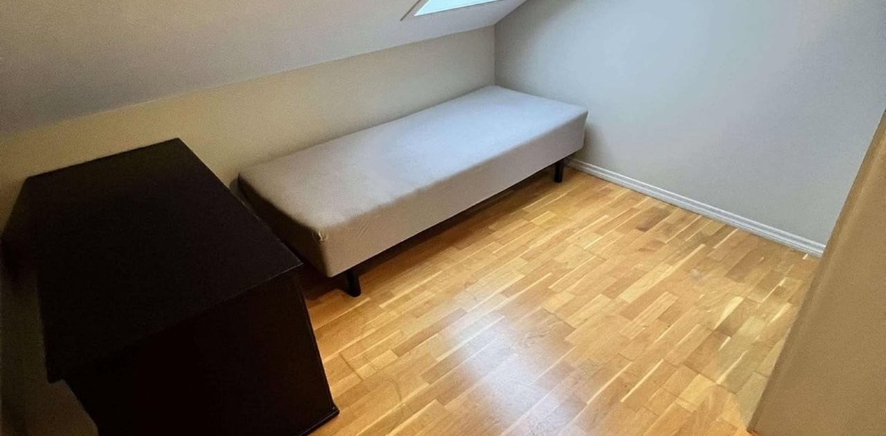 Rommet som er ledig. Sengen følger ikke med.