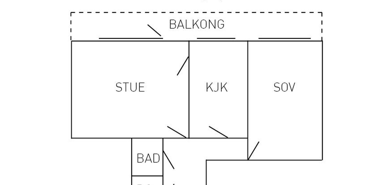 Plantegning av leilighet (tidligere 402, nå 407)