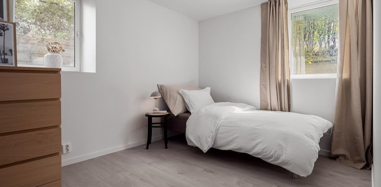 Soverommet som leies ut.